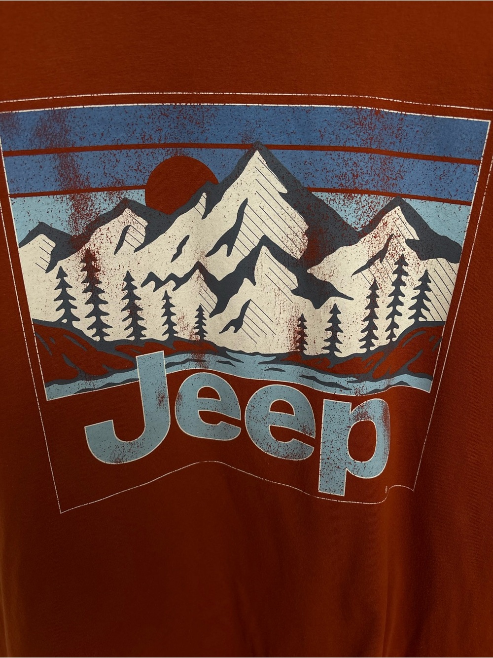 Jeep Men’s Rust Graphic Mountain Tee with Blue Accents - Picture 2 of 11
